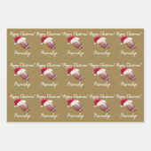 クリスマス・アパーソナライズされたメリカン・フットボールの包み  ラッピングペーパーシート (正面2)