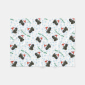 クリスマス·アフェンピンシャー フリースブランケット (正面(横))