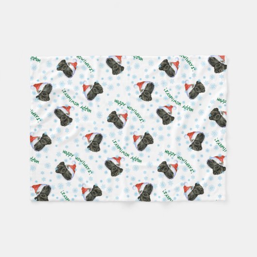 クリスマス·アフェンピンシャー フリースブランケット (正面(横))