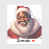 クリスマス・アフリカ系すてきアメリカ人サンタクロース シール (シート)