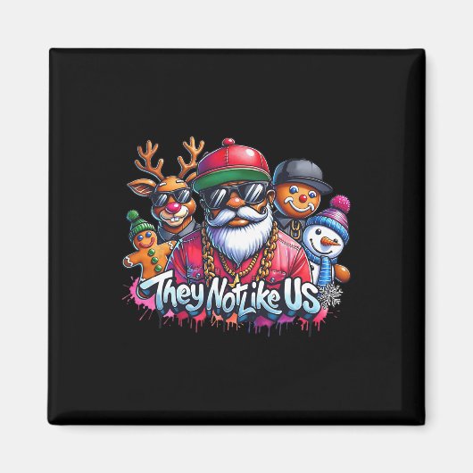 クリスマス アフリカ サンタ 彼ら 好き ない 私たち メリークリスマス マグネット (正面)