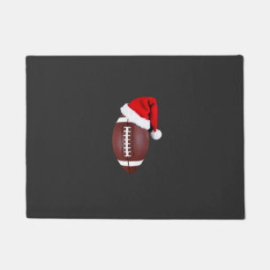 クリスマス アメリカンフットボール サンタの帽子 (1) ドアマット