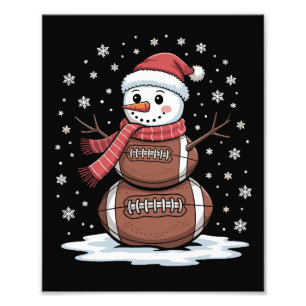 クリスマス アメリカンフットボール スノーマン Xmas スポーツ フォトプリント