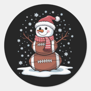 クリスマス アメリカンフットボール スノーマン Xmas スポーツ ラウンドシール