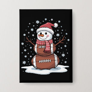 クリスマス アメリカンフットボール スノーマン Xmas スポーツ 缶バッジ