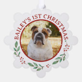 クリスマス・アメリカン・ブルドッグパーソナライズされた オーナメントカード (裏面)