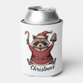 クリスマス・アライグマ・サンタ・セーター・キャンディケーン・Xmas 缶クーラー
