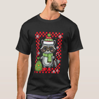 クリスマス・アライグマ・Xmas・ホリデー・ごみパンダ・男の子ギ Tシャツ