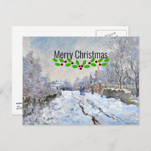 クリスマス – アルゼンテイユの雪のシーン ポストカード (正面/裏面)