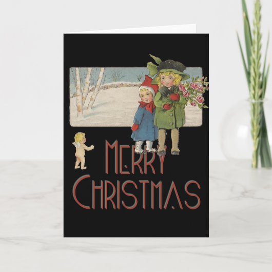 クリスマス アンティーク 子供 イラスト 1920 (正面)