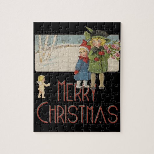 クリスマス アンティーク 子供 イラスト 1920 ジグソーパズル (縦)