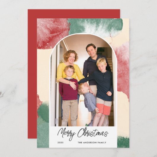 クリスマス アーチ フォト アブストラクト ウォーターカラー (正面/裏面)