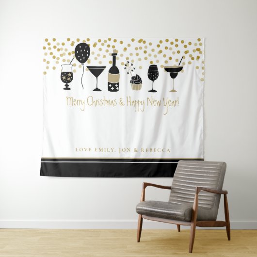 クリスマス アーティスティック バーチャルパーティー 背景 名前 タペストリー (インサイチュ(横))