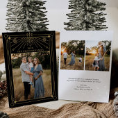 クリスマス アートデコ ラインアート フォト ホリデー カード