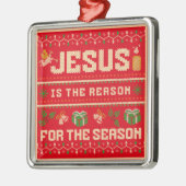 クリスマス・イエスが季節の理由だ メタルオーナメント (左)