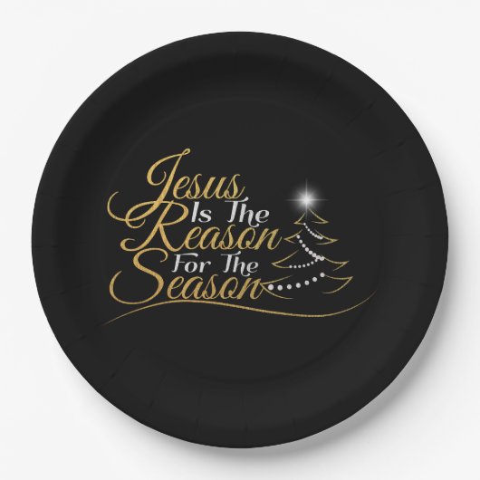 クリスマス・イエスが季節の理由 ペーパープレート (正面)