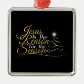 クリスマス・イエスが季節の理由 メタルオーナメント (正面)