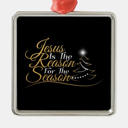 クリスマス・イエスが季節の理由 メタルオーナメント (正面)