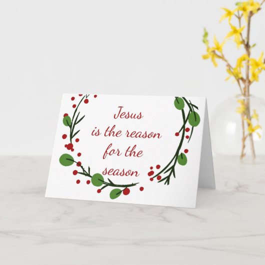 クリスマス・イエスのシーズンクリスチャンの理由 カード (黄色い花)