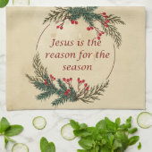 クリスマス・イエスの季節の理由 キッチンタオル (折り畳み)