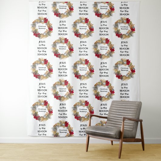 クリスマス | イエスの理由シーズン | フェスティバルリース タペストリー (インサイチュ)