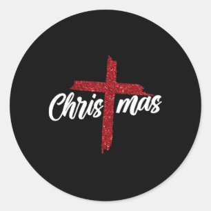 クリスマス イエス 十字架 キリスト教 信仰 Xm ラウンドシール