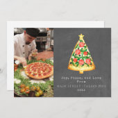 クリスマス イタリアン チョークボード フォト ピザ ラブ (正面/裏面)