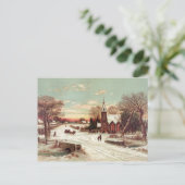 クリスマス・イブの冬の風景 ポストカード (スタンド正面)