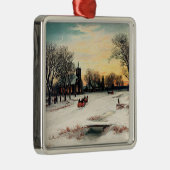 クリスマス・イブ1889年、ヴィンテージ絵画ズ メタルオーナメント (右)