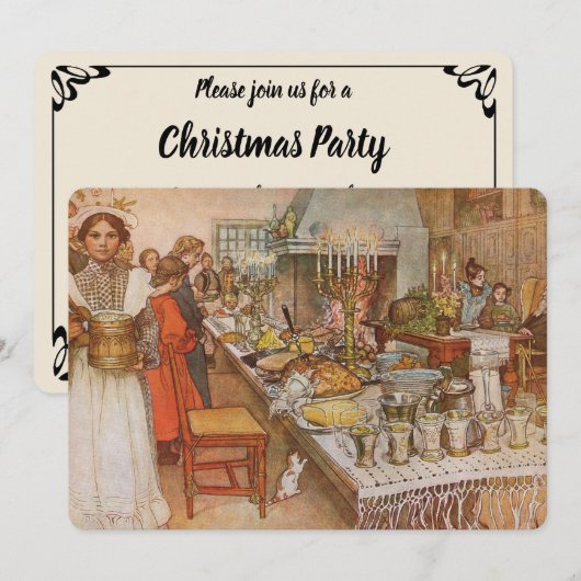 『クリスマス・イブ』カール・ラーソン、パーティーの招待状 招待状 (正面/裏面)