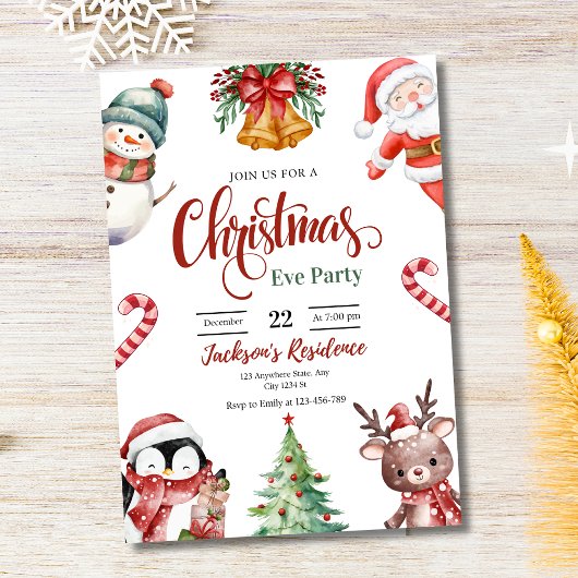 クリスマス+イブ+ディナー+招待状, クリスマスパーティー 招待状