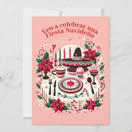 クリスマス・イブ パーティーのご招待スペイン語 招待状 (正面)