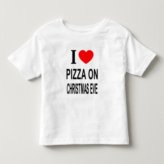 クリスマス+イブ+ピザ大好き トドラーTシャツ (正面)