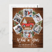 クリスマス・イヤー 赤い農用トラック 6枚写真 ポストカード (正面/裏面)