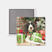 クリスマス – イングリッシュスリンガースパニエル犬- Kinzie マグネット (正面/裏面)