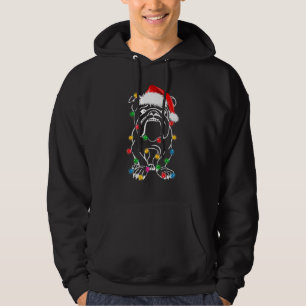 クリスマス イングリッシュブルドッグ サンタの帽子 イルミネーション Xmas D パーカ