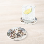 クリスマス・イングリッシュ・ブルドッグ・トナカイ コースター (側面)