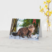 "クリスマス・イン・ザ・ウッズ"の挨拶 カード (黄色い花)