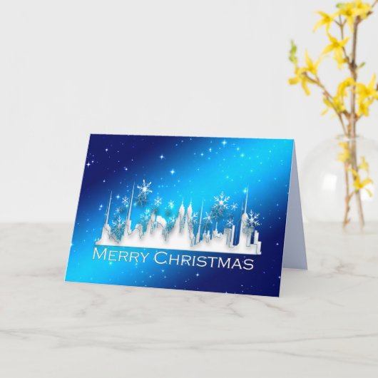 クリスマス・イン・ザ・シティのグリーティングカード カード (黄色い花)