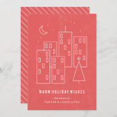 クリスマス・イン・ザ・シティ　ホリデーカード - 赤 シーズンカード (正面/裏面)