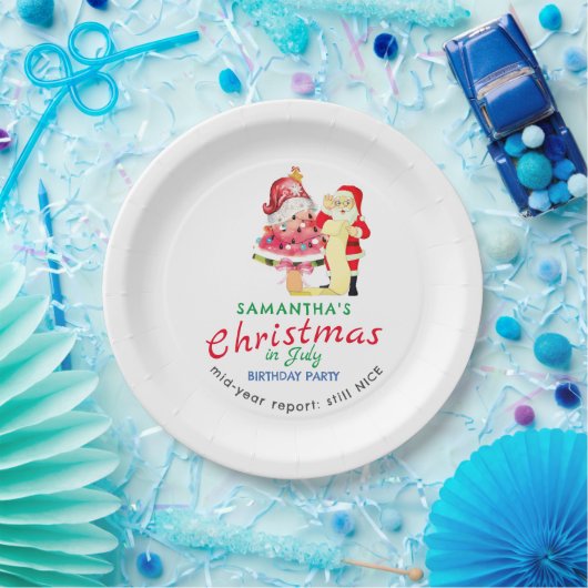 クリスマス・イン・ジュライ　いたずらっ子/いい子　幼児の誕生日 ペーパープレート (パーティー)
