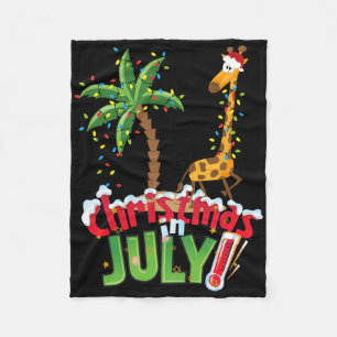 クリスマス イン ジュライ サンタ ギラフ ヤシの木 Tシャツ ジョークTシャツ フリースブランケット