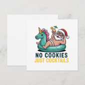 クリスマス・イン・ジュライ サンタ 夏のクリスマス ただのカクテル いいえ クッキーなし シーズンカード (正面/裏面)