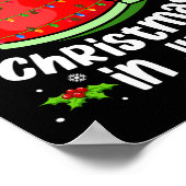 クリスマス+イン+ジュライ スイカ 楽しい 夏 ビーチ Xmas ポスター (角)