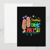 クリスマス・イン・ジュライ フリップフロップ 面白い ビーチ サマー ヴァ 招待状 (正面/裏面)