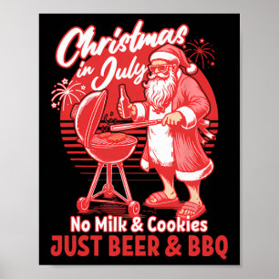 クリスマス イン ジュライ 牛乳はなし クッキーだけ BBQサンタC ポスター