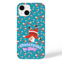 クリスマス イン ジュライ 面白いサンタの模様のスマホケース
