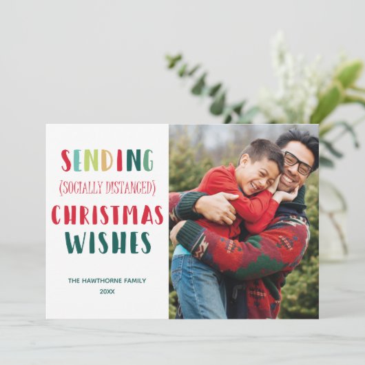 クリスマス·ウィッシュズを送る(社会的に遠ざかった)カスタム シーズンカード (スタンド正面)