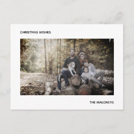 クリスマス・ウィッシュズ・モダンフォト・白黒ストライプ ポストカード