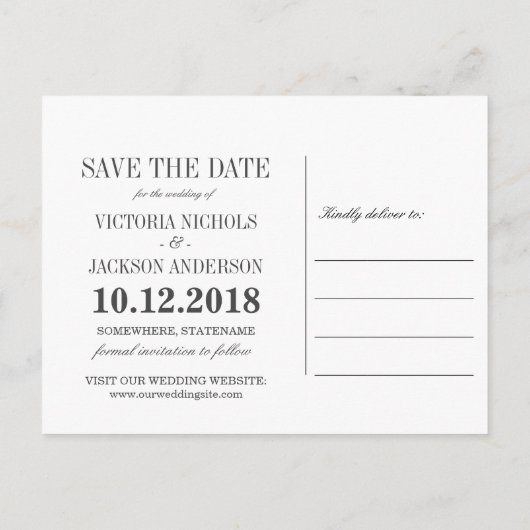 クリスマス・ウィンターウェディングの「Save the Date」お知らせ 案内ポストカード (裏面)